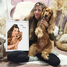 Φόρτωση εικόνας στο εργαλείο προβολής Συλλογής, Πορτραίτο Δικό Σας μαζί με το Κατοικίδιο σας - Πόστερ με κάδρο