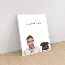 Φόρτωση εικόνας στο εργαλείο προβολής Συλλογής, Πορτραίτο Δικό Σας μαζί με το Κατοικίδιο σας - Πόστερ με κάδρο