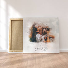 Φόρτωση εικόνας στο εργαλείο προβολής Συλλογής, Πορτραίτο Δικό Σας μαζί με το Κατοικίδιο σας - Νερομπογιά