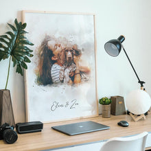 Φόρτωση εικόνας στο εργαλείο προβολής Συλλογής, Πορτραίτο Δικό Σας μαζί με το Κατοικίδιο σας - Νερομπογιά