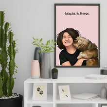 Φόρτωση εικόνας στο εργαλείο προβολής Συλλογής, Πορτραίτο Δικό Σας μαζί με το Κατοικίδιο σας - Πόστερ με κάδρο