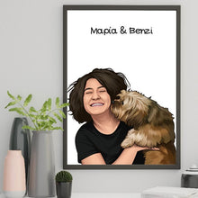 Φόρτωση εικόνας στο εργαλείο προβολής Συλλογής, Πορτραίτο Δικό Σας μαζί με το Κατοικίδιο σας - Πόστερ με κάδρο